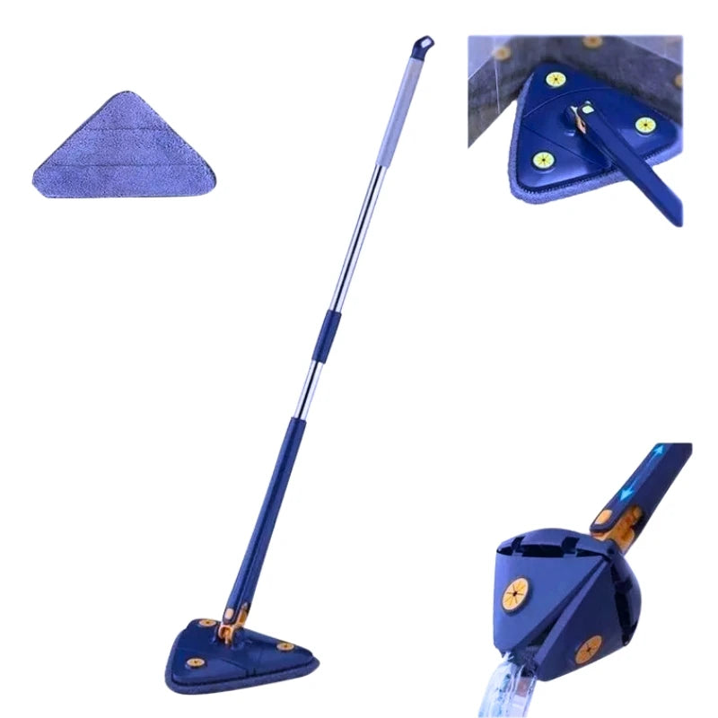 Mop Rodo De Limpeza Triangular Giratório 360g Ajustável Retrátil Cor Sortido