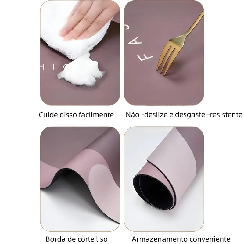 Tapete Antiderrapante Absorvente de Banheiro Secagem Rápida