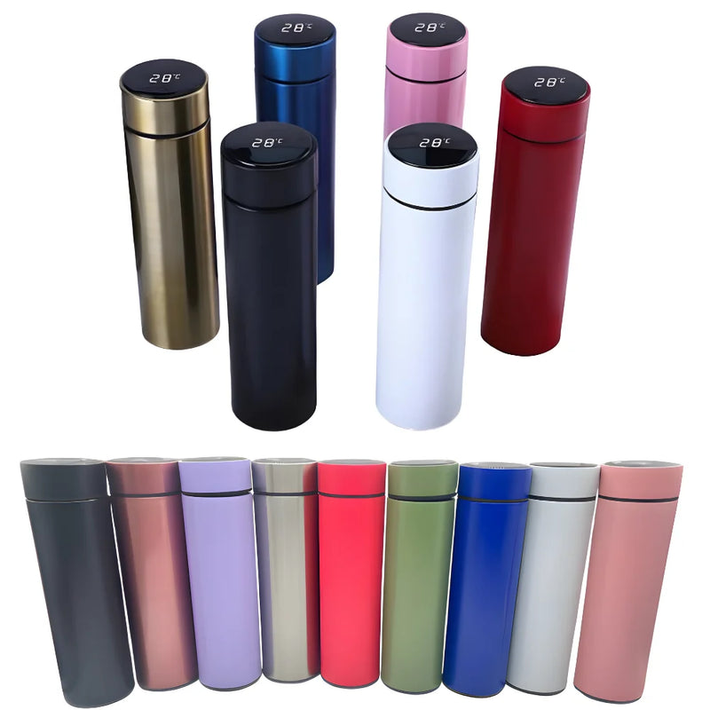 Garrafa térmica de Inox, sensor de temperatura digital inteligente Led bebida quente e fria