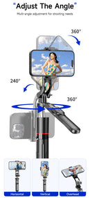 Tripé Dobrável Fangtuosi Gimbalstick com Luz e Controle Remoto Bluetooth,