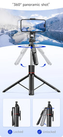 Tripé Dobrável Fangtuosi Gimbalstick com Luz e Controle Remoto Bluetooth,