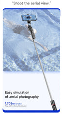 Tripé Dobrável Fangtuosi Gimbalstick com Luz e Controle Remoto Bluetooth,