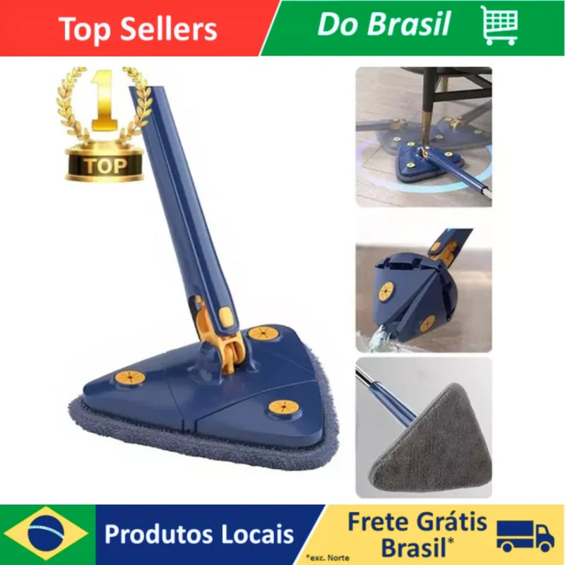 Mop Rodo De Limpeza Triangular Giratório 360g Ajustável Retrátil Cor Sortido
