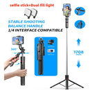 Tripé Dobrável Fangtuosi Gimbalstick com Luz e Controle Remoto Bluetooth,