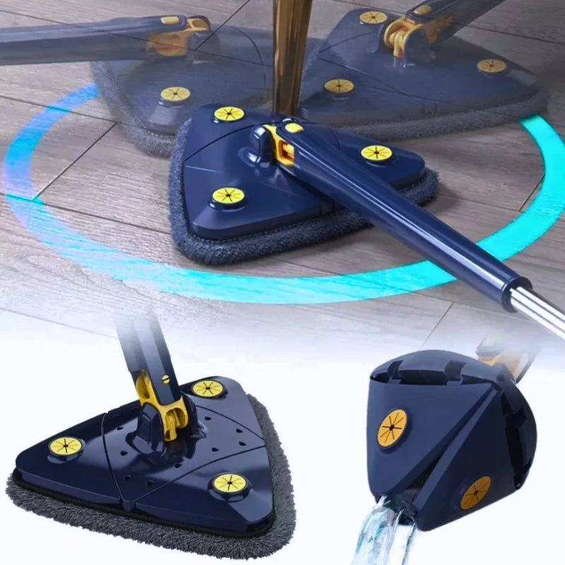 Mop Rodo De Limpeza Triangular Giratório 360g Ajustável Retrátil Cor Sortido