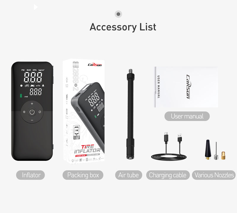 Compressor Mini bomba de ar recarregável portátil Inflador de pneus Carros/Motos/Bicicletas
