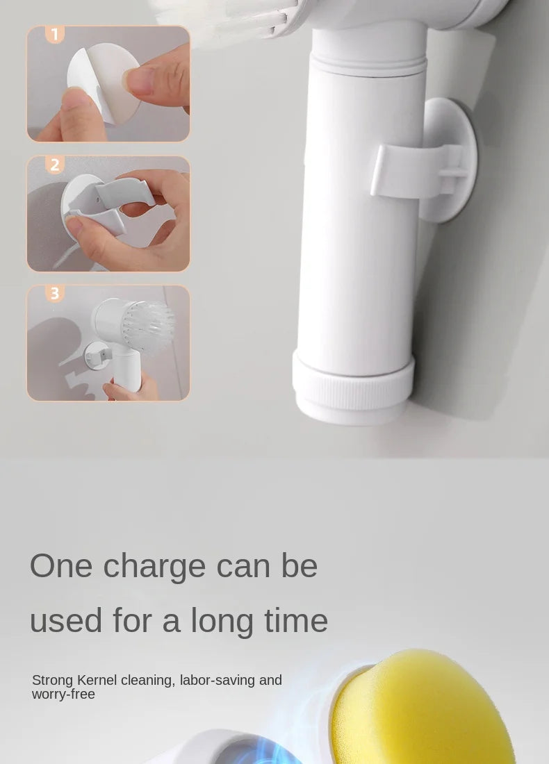 Escova de limpeza elétrica multifuncional para cozinha/louças/panelas/entre outras utilidades