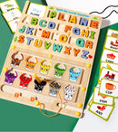 Labirinto de madeira Aprendizagem Jogo Educativo Brinquedo Magnético