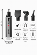 Aparador de barba recarregável 4 em 1, aparador de barba para homens, orelha, sobrancelha, nariz, aparador de pelos